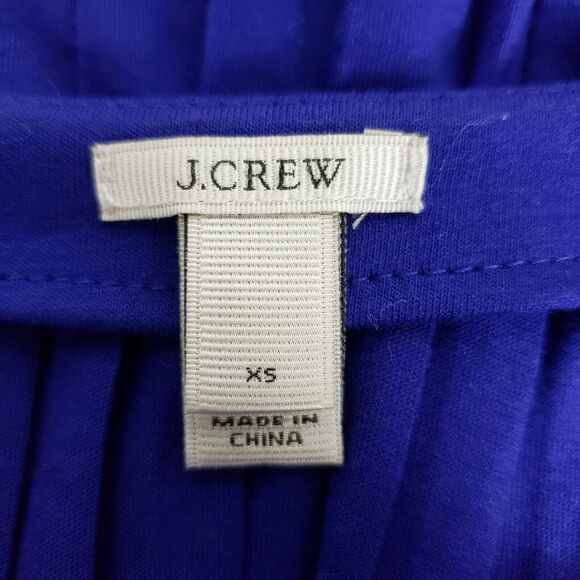 J.CREW Womens Top Sz XS Blue Accordion Pleated Tank Sleeveless Peplum Round Neck - Picture 6 of 8